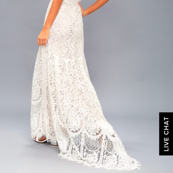 🅿️SOLD🅿️ Lulus white lace maxi dress - Picture 4 of 6
